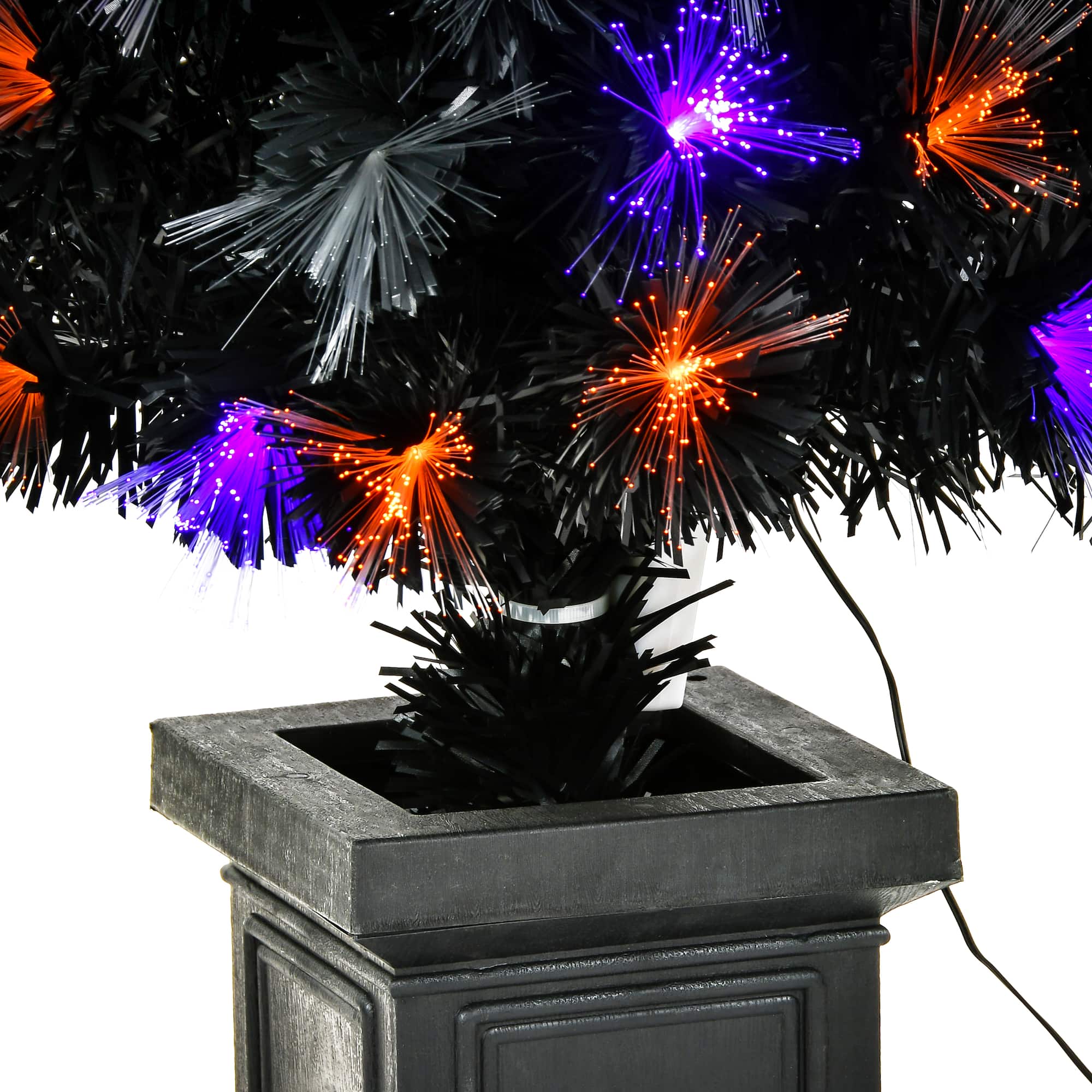 48'' Black Fiber Optic Halloween Entrance Tree